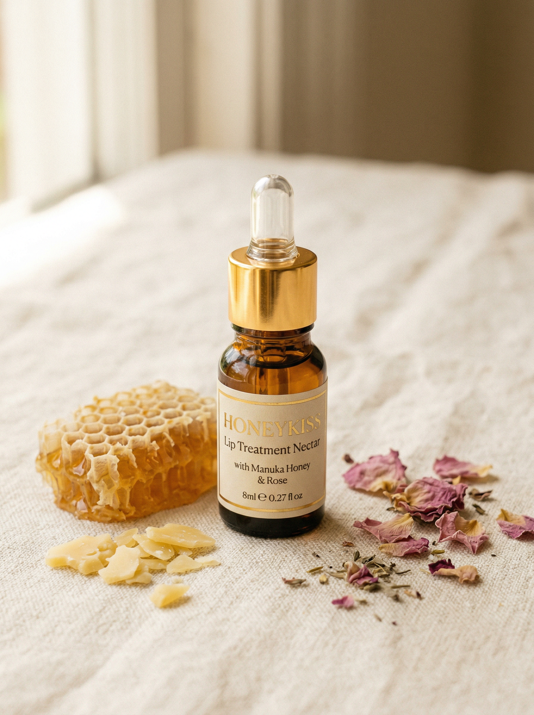 HoneyKiss Lip Treatment Nectar with honey and rose